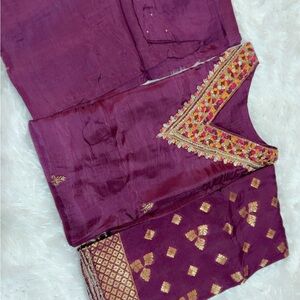 Elegant Purple Embroidered Suit